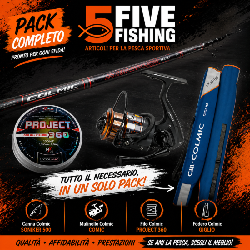 Colmic Combo  Canna Sonika  + Mulinello Booster 2000 + Filo Project + Fodero Giglio